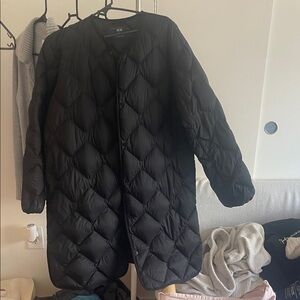 Uniqlo Black Diamond-Quilted Puffer Coat